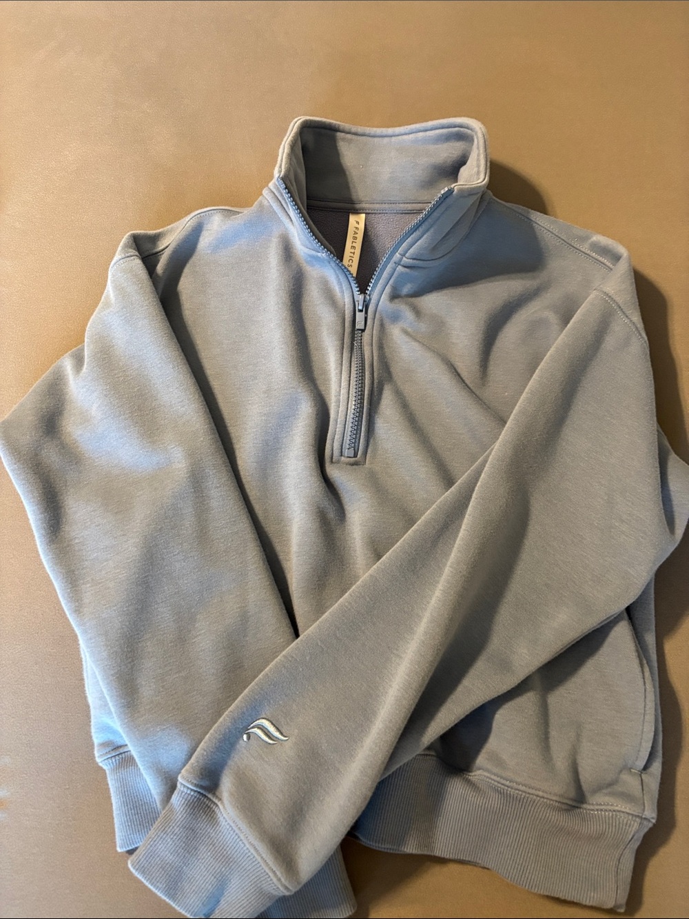Fabletics Women’s Light Blue Quarter-Zip sweatshirt
